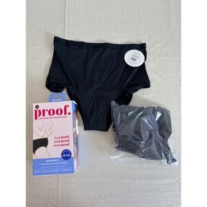 Proof Postpartum Underwear Small Black NEW Super Heavy High Rise Brief